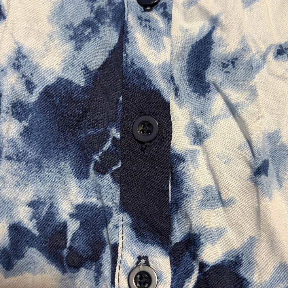 Torrid Blue Tie Dye Front Button Dress Size 0 (large)  NWT Sleeveless - Picture 5 of 7